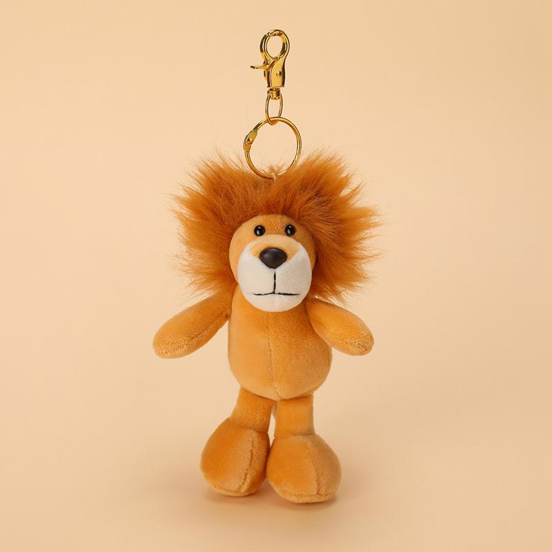 15cm Cute Stuffed Doll Plush Toys Lifelike Lion Raccoon Forest Animals Plush Toy Pendant Keychain Birthday Gifts For Kids