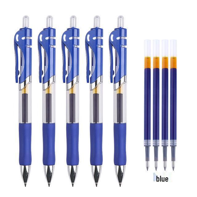 Retractable Neutral Ballpoint Pen - 0.5mm, Black, Red, Blue Ink for Meetings, Signatures, and Office or Study Use.