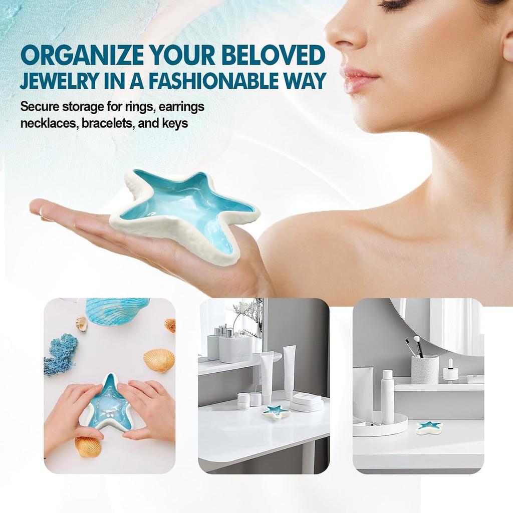 Coastal Deck Jewelry Storage Dish Earthenware Workmanship Dense 14cm Planner With Gift Ready Packaging