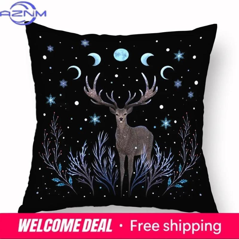 Home Decor Moon Phases & Magical Creatures Pillow Covers Pattern Cushion Cover Suitable For Sofa Bedroom Car Pillow Cover