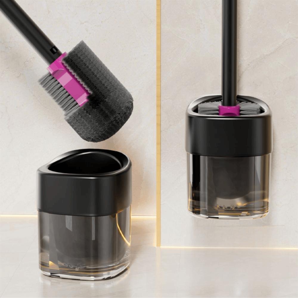 Hemispherical Brush Head Toilet Brush Groove Design Wall Mount Brush Apartment Living