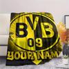 1PC Custom Name Borussia Dortmund Patterned Flannel Blanket Suitable For All Seasons for Home Decor Warmth and Comfort Gifts Holiday Present