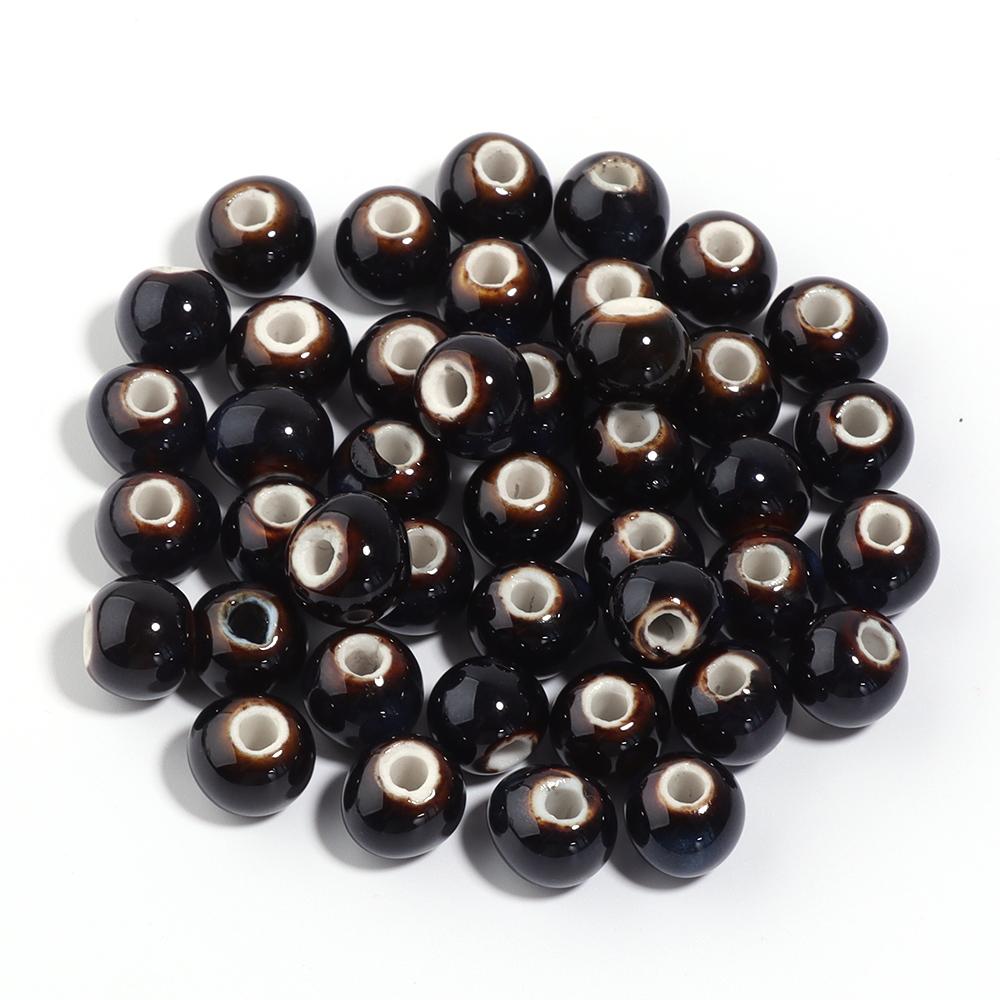 10pcs/lot Colorful Round Shape Ceramic Beads Spacer Beads For Jewelry Making DIY Loose Beads Bracelet Necklace Gift Accessories