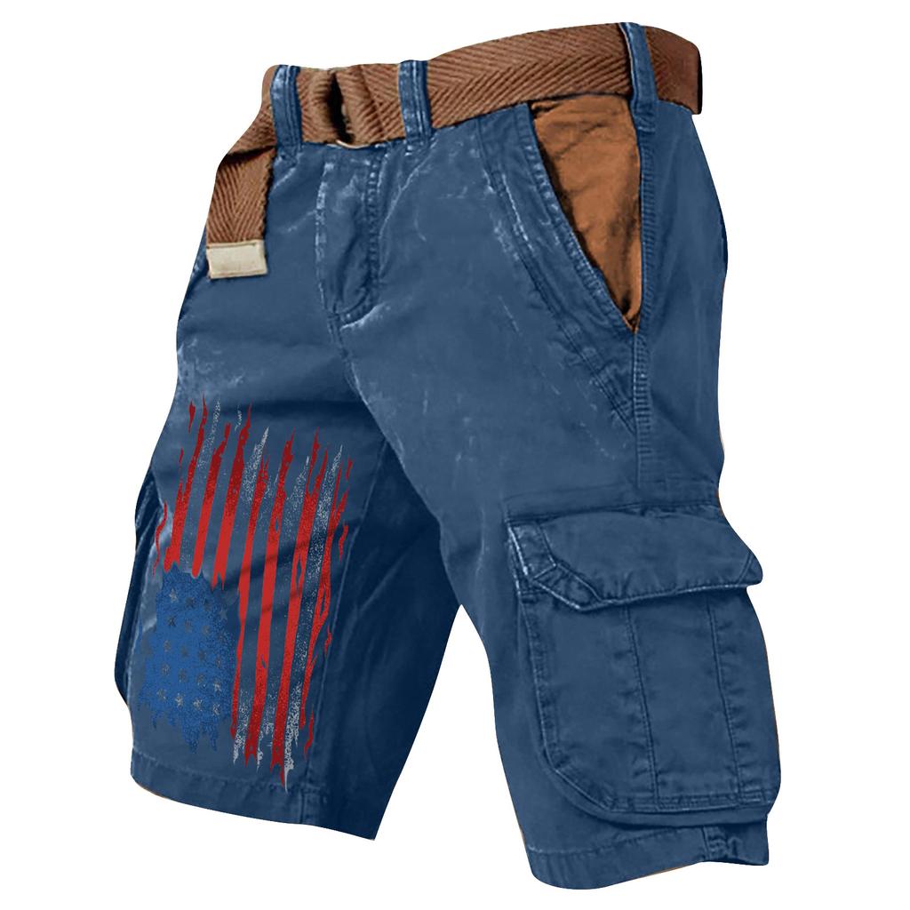 Pantaloncini Cargo Casual Stampati da Uomo per l'Estate con Tasche Multiple