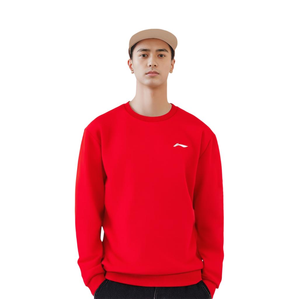Li-Ning Casual Simple Round Neck Letter Print Loose Comfortable Sweatshirt Unisex Sweatshirt AWDVG81-6
