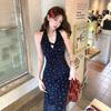 Kink Lace Neck Sling Floral Dress Women's Summer New Seaside Vacation Wind Beach Dress