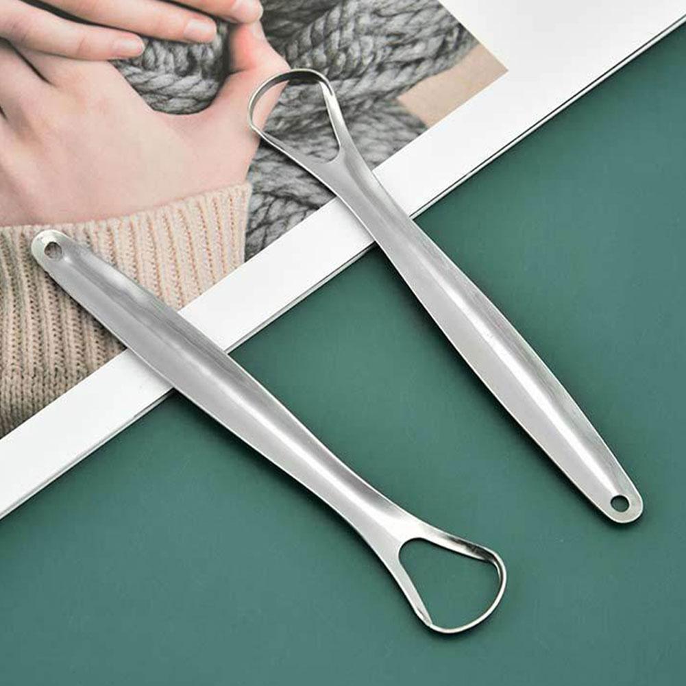 Stainless Steel Tongue Scraper Cleaner Fresh Breath Cleaning Coated Tongue Toothbrush Oral Hygiene Care Eliminate Bad Breath