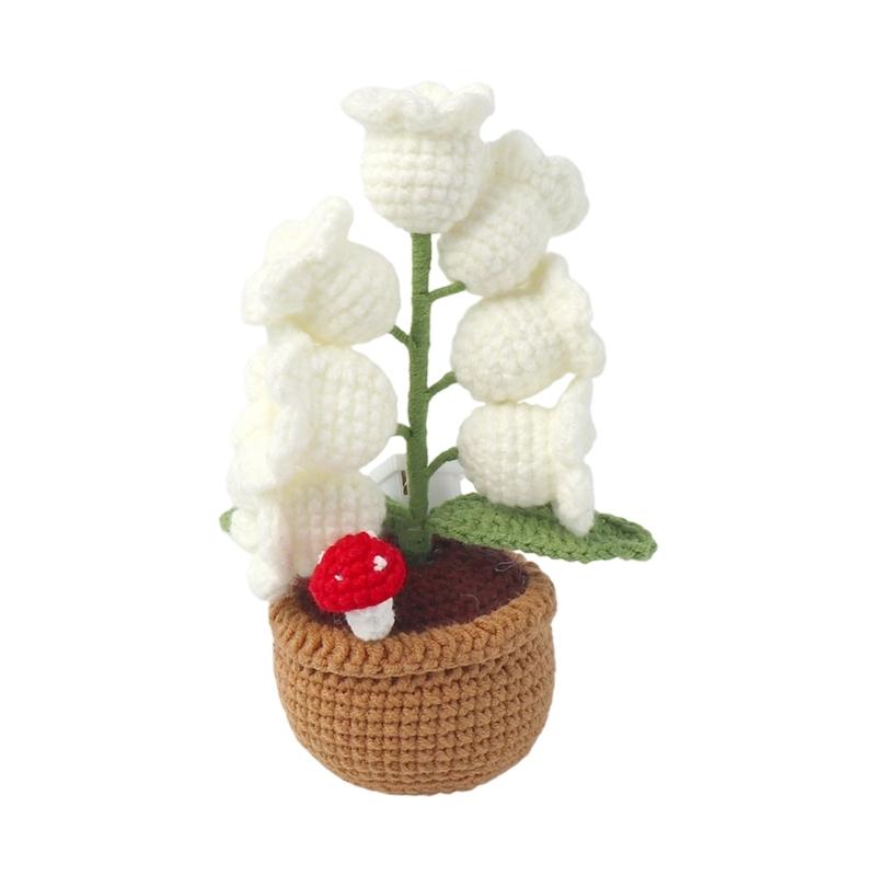 Versatiles Home Accent Crochet Valley Potted Plant LED Night Lights Suitable for Living Room or Stable