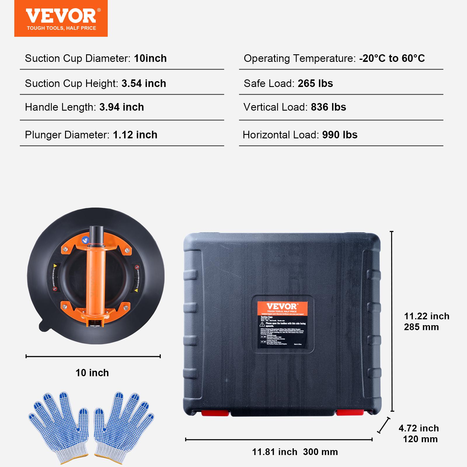 

SucceBuy 8 /10 Стеклянная вакуумная присоска с ручкой и кейсом для переноски Промышленный подъемник для подъема гранитной плитки, деревянных панелей