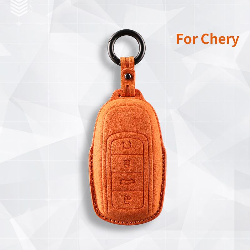 Top Suede Car Key Case Cover Shell Fob For Chery Tiggo 8 Pro Tiggo 8Plus New 5 Plus 7Pro Chery Tiggo 7 Pro Max Omoda 5 C5 Modod