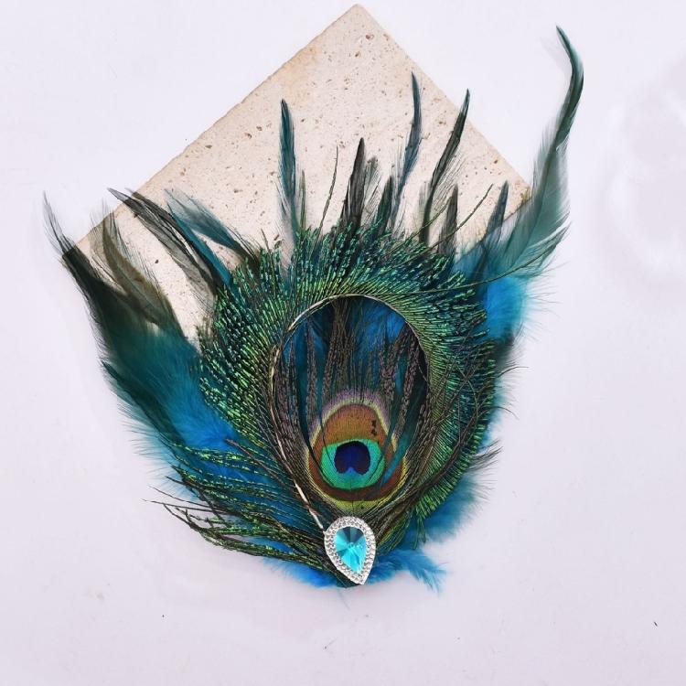 Fashionable Peacocks Feathered Hair Accessory Fashionable Feathery Hairpin Hair Accessory for Celebration and Gatherings