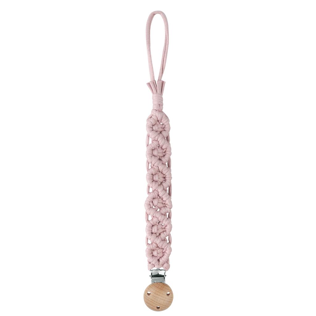 Cotton Handmade Crochet Pacifier Chain Soft Newborn Soothing Pacifier Beech Wood Clip Baby Chew Toy Christmas Gift