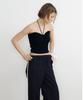 LUCIR ZU Heart Neck Knit Bustier + Halter Strap (Black)