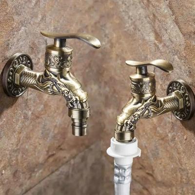 Metal Fast Open Faucet Antique Vintage Style Cold Water Faucet Toilet Nozzle Single Cold Tap Outdoor Garden Wash Basin Tap