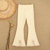 Girls' Spring/Fall Lace Trim Long Pants Baby Casual Design Split Bell-Bottom Pants