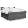 Vidaxl Continental Bed with Mattress, Dark Grey Fabric 200X200 Cm