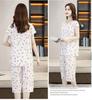 Mom's Summer Cotton Pajamas: Women's Rayon Short-Sleeve Two-Piece Set for Middle-Aged & Elderly (2023 Edition)