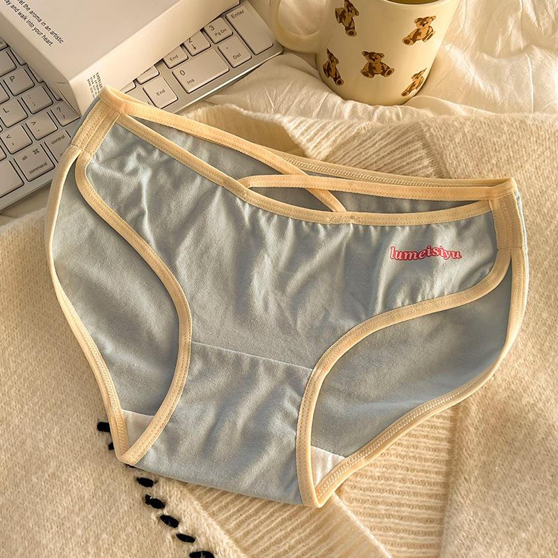 

Нижнее белье для девочек из чистого хлопка, дышащие, удобные, сексуальные трусы, хлопковые трусики с промежностью и средней талией, треугольные трусики Pure Desire XL синий