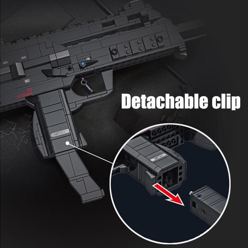 2024 NEW Military M500 Revolver Pistol Building Blocks Kits M10 MP7 Submachine Gun Shoot Bullet Weapon Bricks Toys For Kids Gift