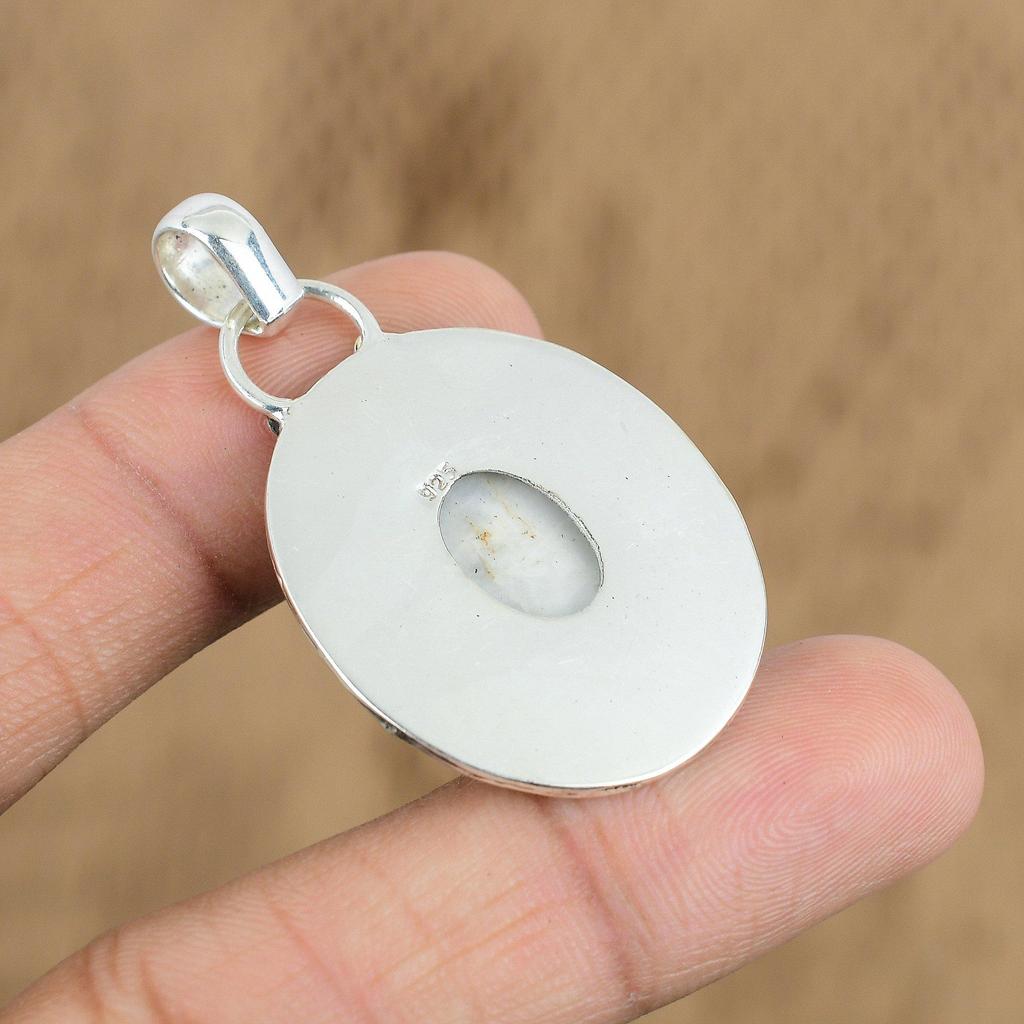 Womens Day Deal Zebra Jasper Stone Sterling Silver Daughter Anniversary Pendant