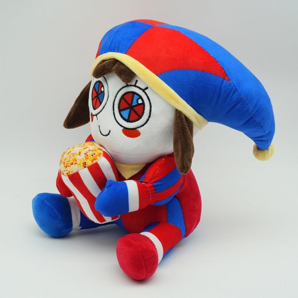 Popcorn Pomni Plush Toy The Amazing Digital Circus Anime Surrounding Bolster Soft Stuffed Toy Kawaii Decorative Display Ornament
