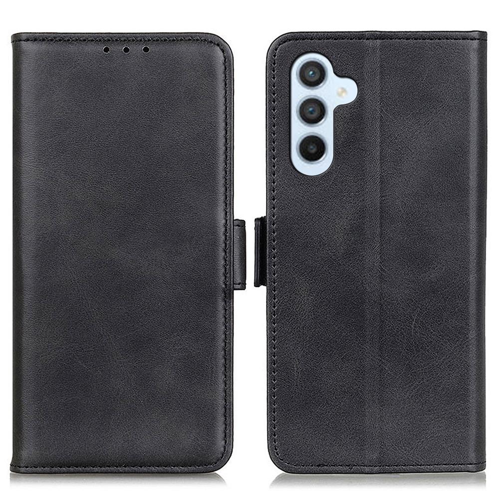 For Samsung Galaxy M35 5G Case Stand Cowhide Texture PU Leather Phone Cover