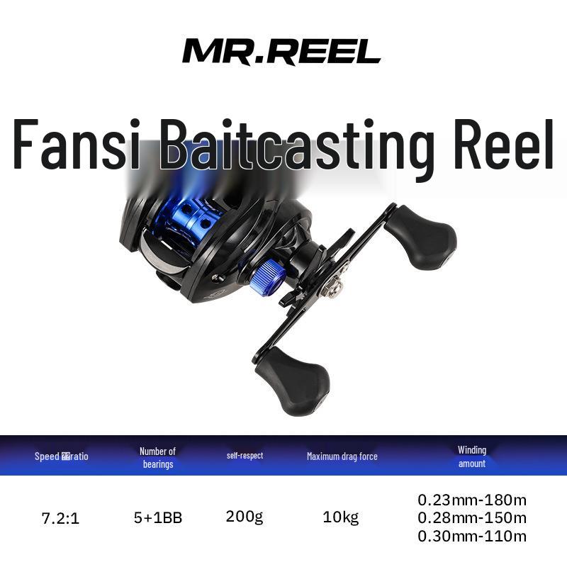 All-Metal Anti-Tangle Baitcasting Reel for Long-Distance Micro Lure Fishing - Black Bass Special