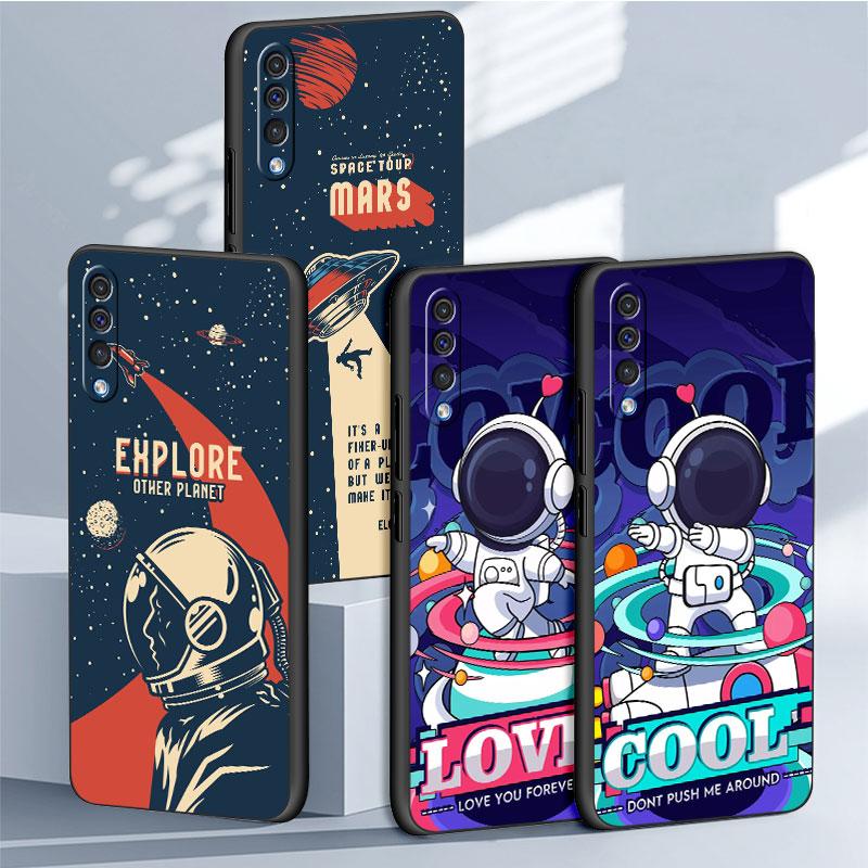 Case For Samsung Galaxy Note 20 Ultra 10 Plus 9 8 A50 A10 A40 A70 A20e M13 M52 M31 A52 A51 Phone Cover Cartoon Cool Astronaut
