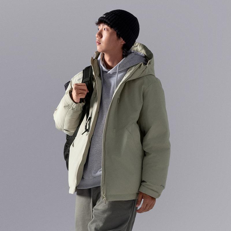 Li Ning CF Su Red Velvet Hot Pot Wasserabweisende Warme Lockere Kapuzen-Trend-Daunenjacke Herren Oberbekleidung Limette AYMU221-2