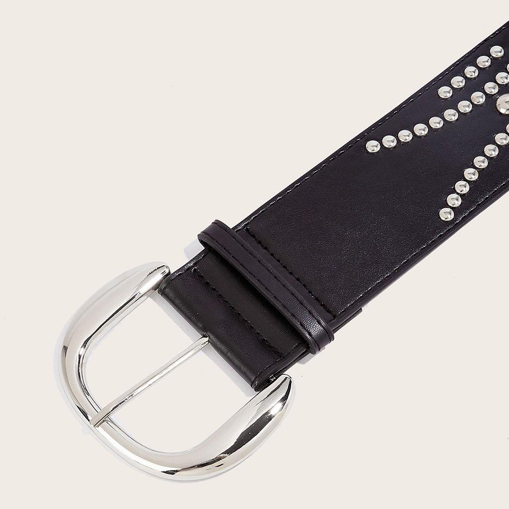 Korean Rivet Wide Belt Gothic Dress Jeans Belt Retro Women's Waist Belt Streetwear