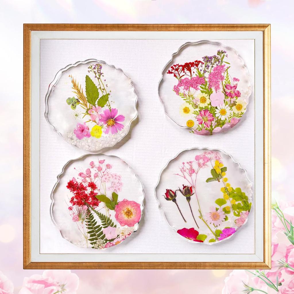 Pressed Flowers Bulk Dried Flowers for Crafts,Real Natural Pressed Flowers Dry Leaves Kit for Crafts Resin Mold Jewelry Candle Soap Making