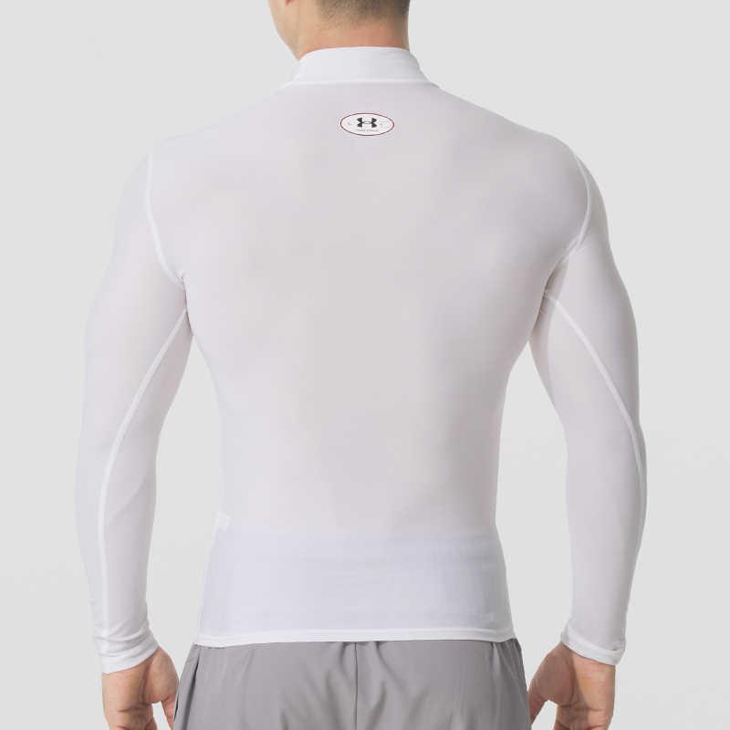 Under Armour HeatGear Sports Lifestyle Series SS25 Half High Neck Breathable Long Sleeve Fitness Shirt Men tops White 1390099-100