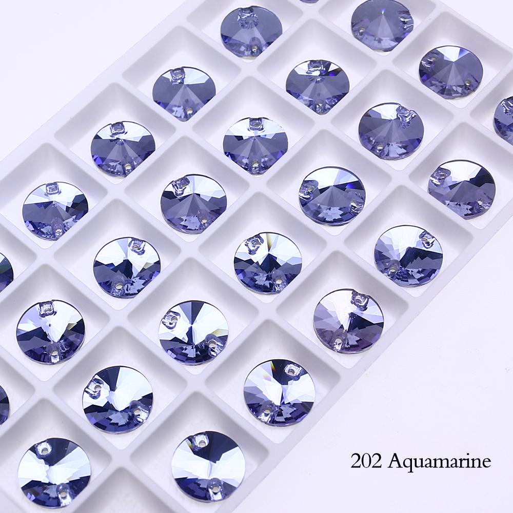 Dongzhou Crystals Rivoli Shaped Flatback Sew On Rhinestones Non Hotfix Crystal Beads Garment Shoes Sewing Accessories