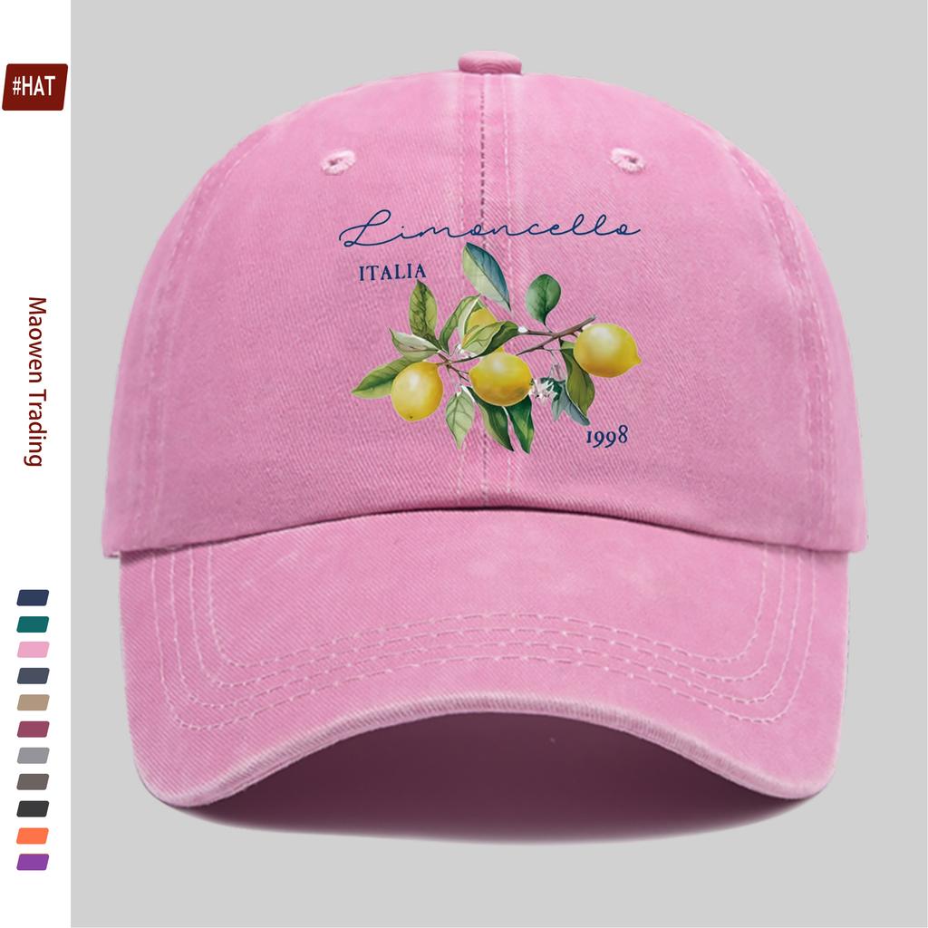 Pc Italian Lemon Print Baseball Cap Lightweight Spring Summer Casual Fantasy Design with Iconic Quote Sun Hat Multicolor Papa H