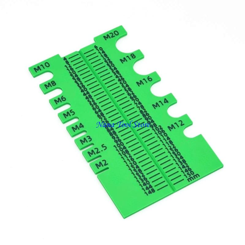 

31GJ Portable Screw Measurement Gauge Rulers Tool With 150mm Length Capacity Fit for Mechanic Engineers Various Applications зелений