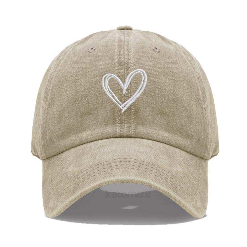 Unisex Soft Cotton Dad Hat Heart Embroidery Baseball Cap For Women Men Adjustable Unisex Casual Sports Caps