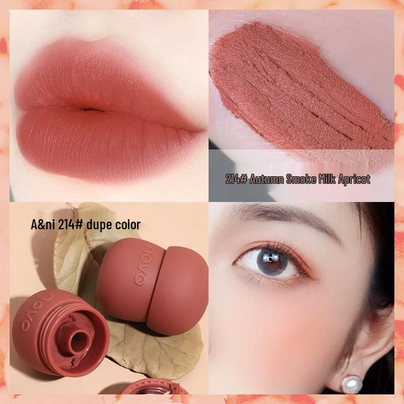 Novo Silky Matte Lip Glaze 5622 - High Pigment, Non-Drying, Lightweight, with Lip Brush