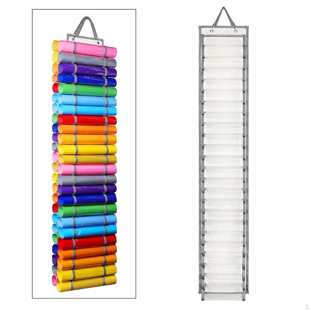 Vinyl Roll Holder Craft Storage Rack 24 Compartment Sturdy Wall Mount Hanging