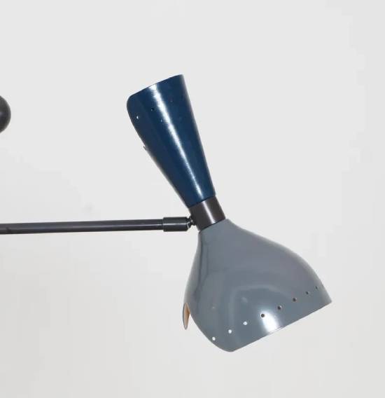 Italian-Style 3-Arm Raw Brass Sputnik Chandelier – Mid-Century Modern Ceiling Pendant Light Fixture