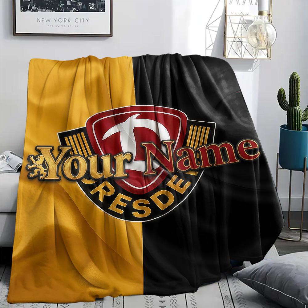 1 Stück Dynamo Dresden Benutzerdefinierter Name Gemustert Flanell Decke Geeignet Für Alle Jahreszeiten Für Heimdekoration Wärme Und Komfort Geschenke Feiertagsgeschenk