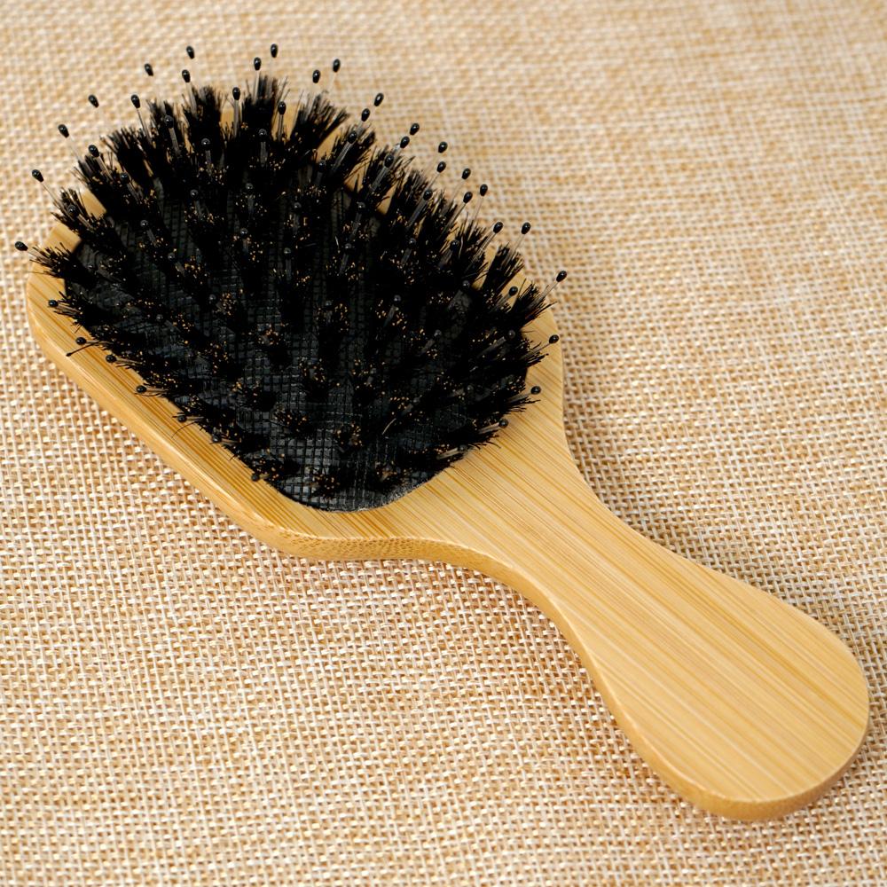 Bamboo Handle Air Cushion Hair Brush - Anti-static Scalp Massage Comb, Detangling for All Hair Types, Daily Hair Care Tool