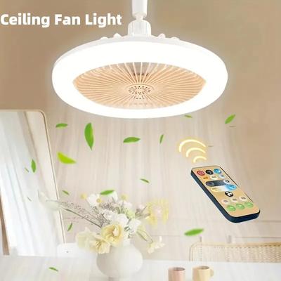 3 Colors Nordic Ceiling Fan Lamp Bedroom Lamp Modern Simple Dining Room Invisible Ceiling Fan Lamp Fan All-in-one Lamp with Fan for Bedro