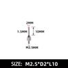 Steel Head 2mm Carbuncle M2 5 Thread Micrometer Gauge Probe Suitable for Dial Indicators and Computing Instruments
