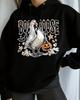 2025 Autumn/Winter Women's Halloween Print Hooded Sweatshirt, EU Size, Loose Fit, Long-Sleeve