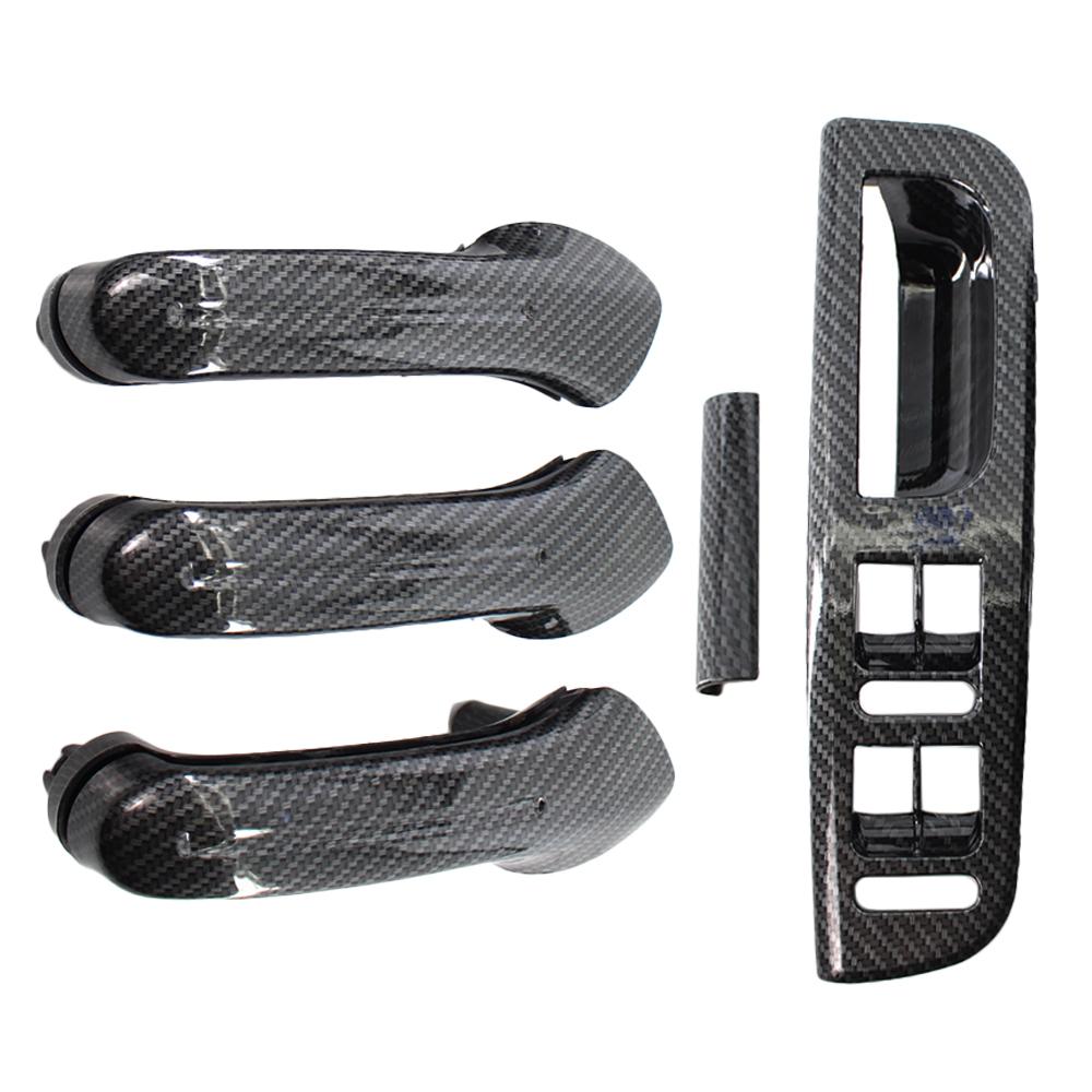 Carbon Fiber Interior Door Grab Handle Cover Switch Bezel LHD/RHD For VW Jetta Golf MK4 1998-2004