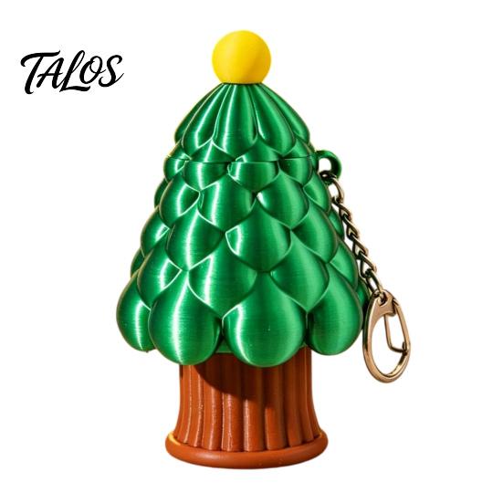 3D Printed Retractable Longsword Christmas Tree Toy, Xmas Stress Relief Fidget Toy Keychain, Holiday Mini for Backpack Charm Decor