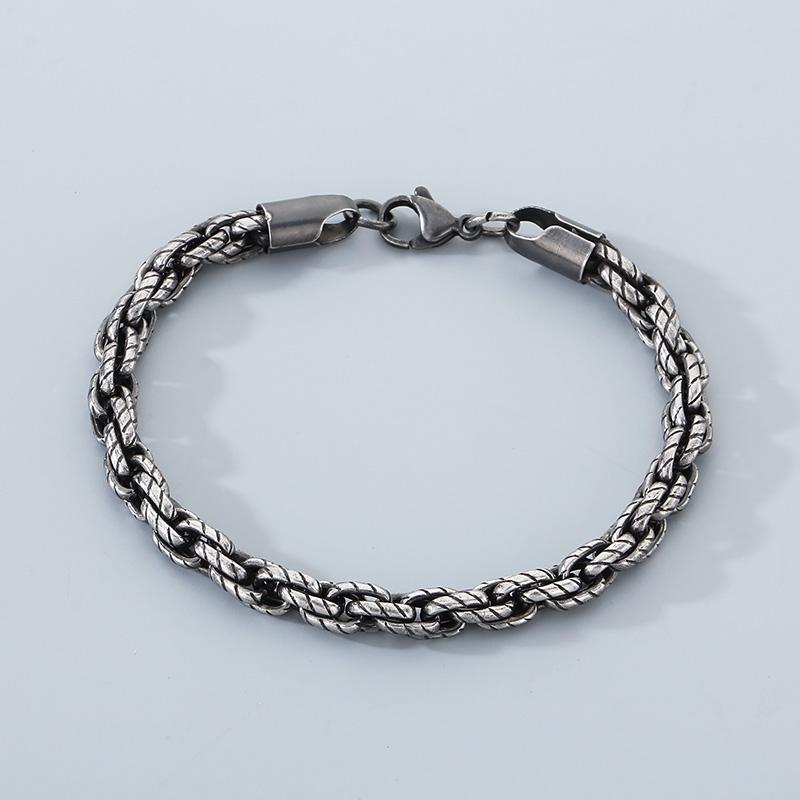 6mm Rope Chain Bracelet for Men - Stainless Steel 304 - KB203612