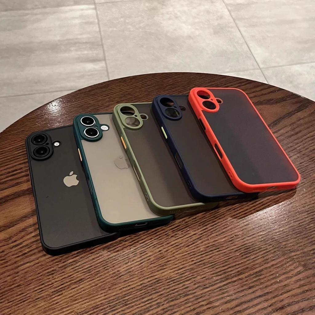 Stoßfeste Armor Matt Hülle Für iPhone 17 16 15 14 13 12 11 Pro Max X XR XS 8 7 Plus Luxuriöser Silikon Stoßfänger Klare Harte PC Abdeckung