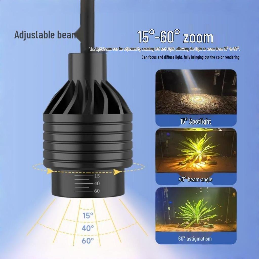 Waterproof LED Aquarium Spotlight for Arowana: Full Spectrum Stream Tank Light (Small Size)
