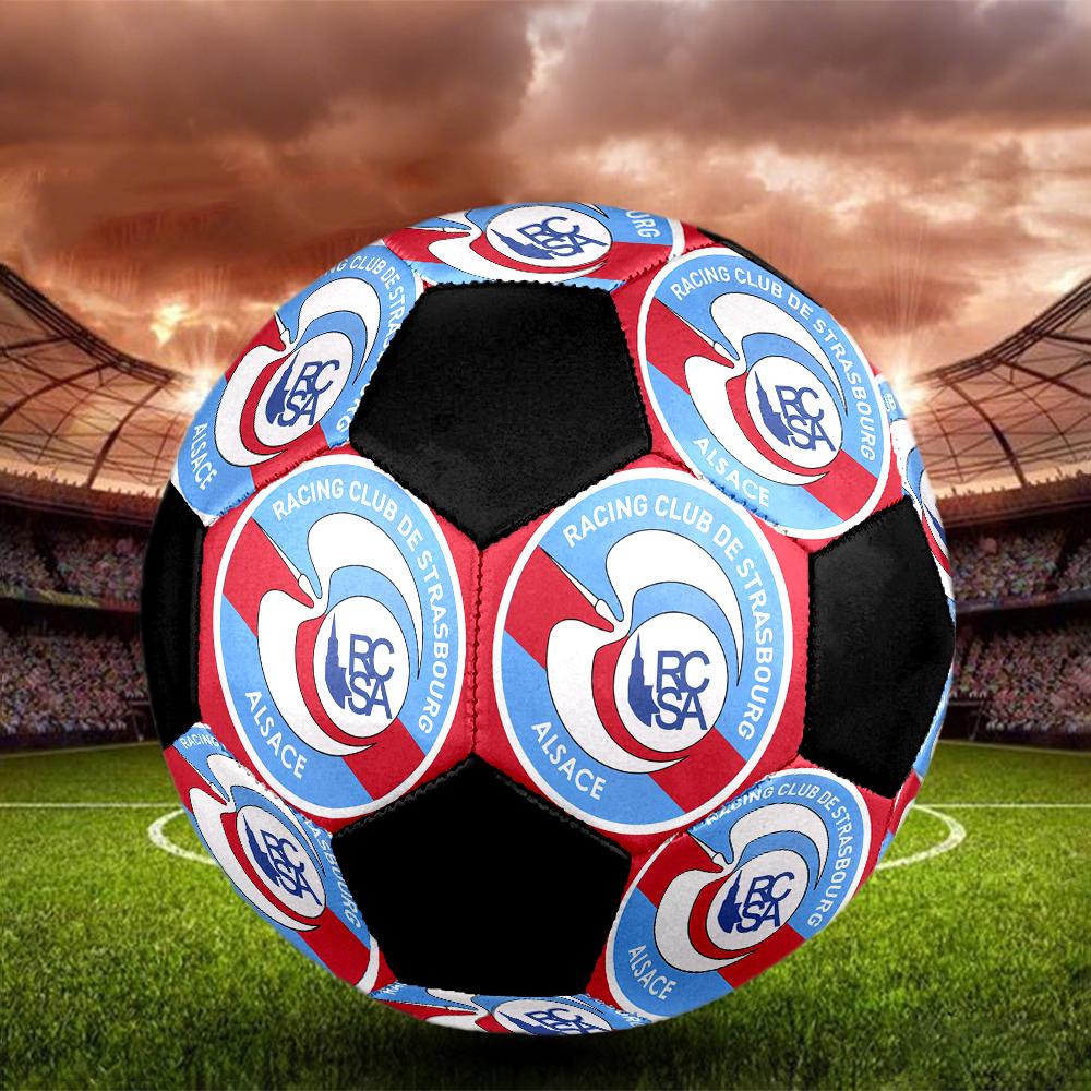 SIZE 5 RC Strasbourg Alsace Soccer Ball Colorful All Ages Machine Stitched PVC Competition Ready Durable High-Bounce